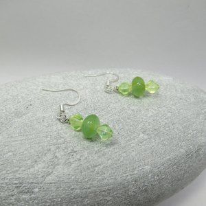 Uranium glass bead earrings